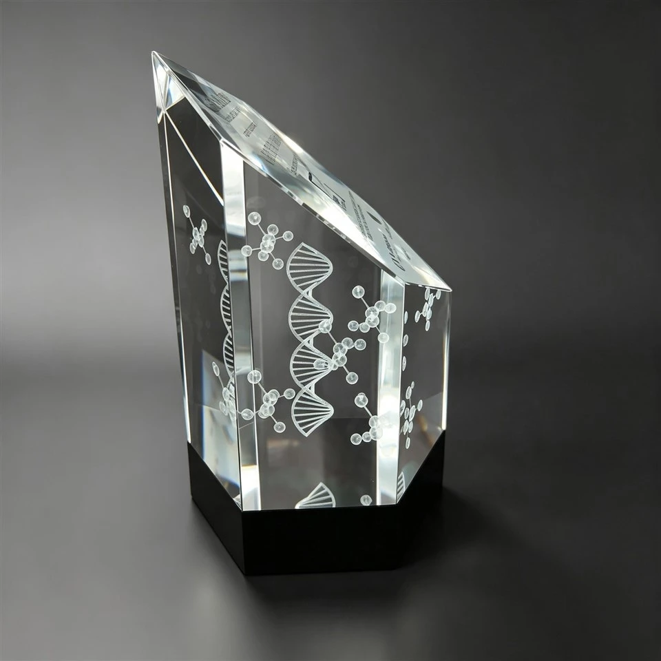 Gene Pattern Black Base Crystal Award high quality